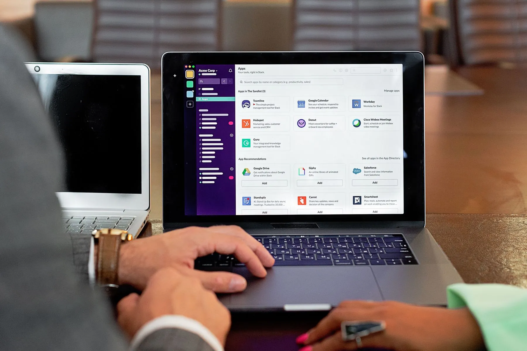 Project dashboard open on a laptop